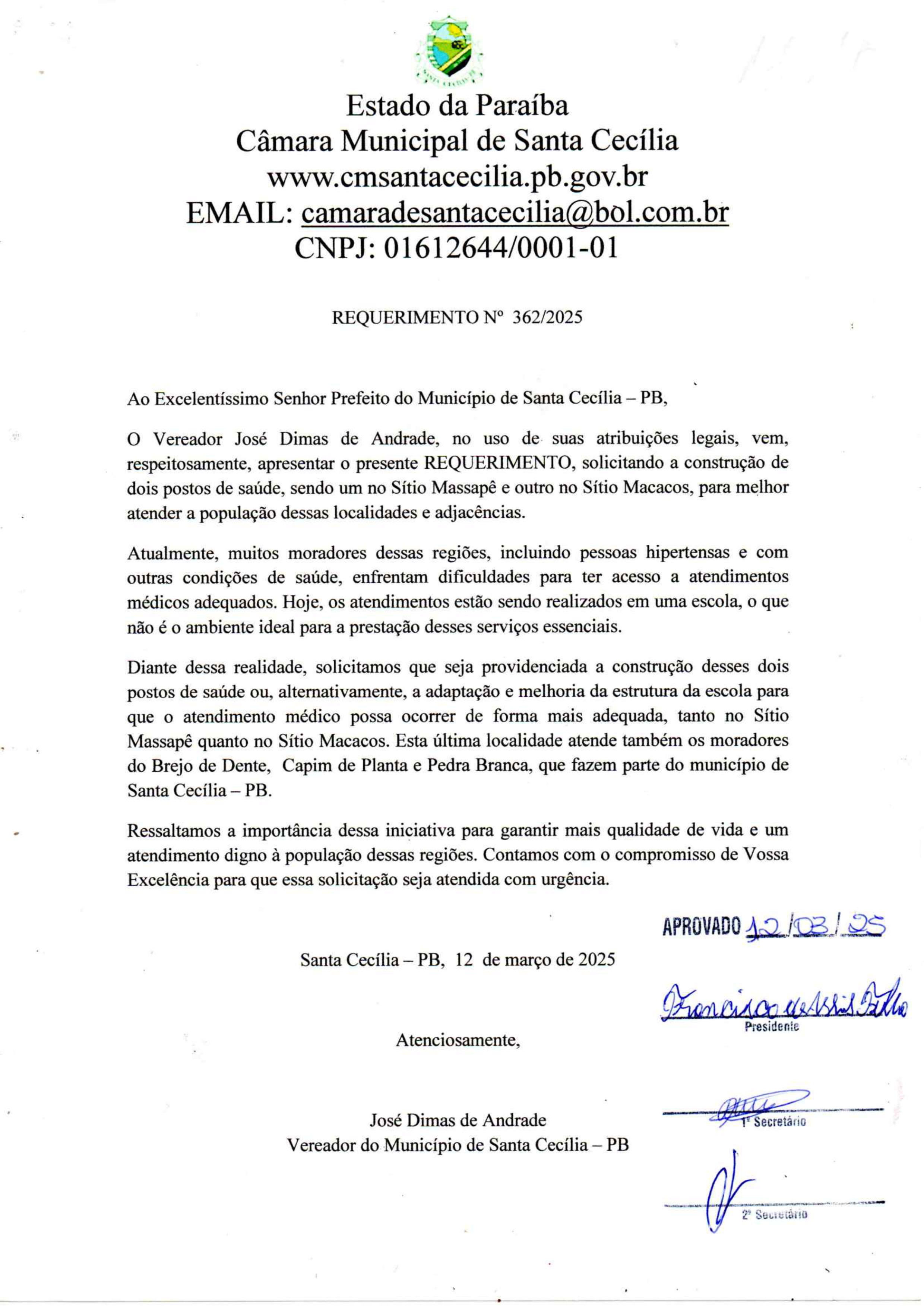 Requerimento nº 362/2025