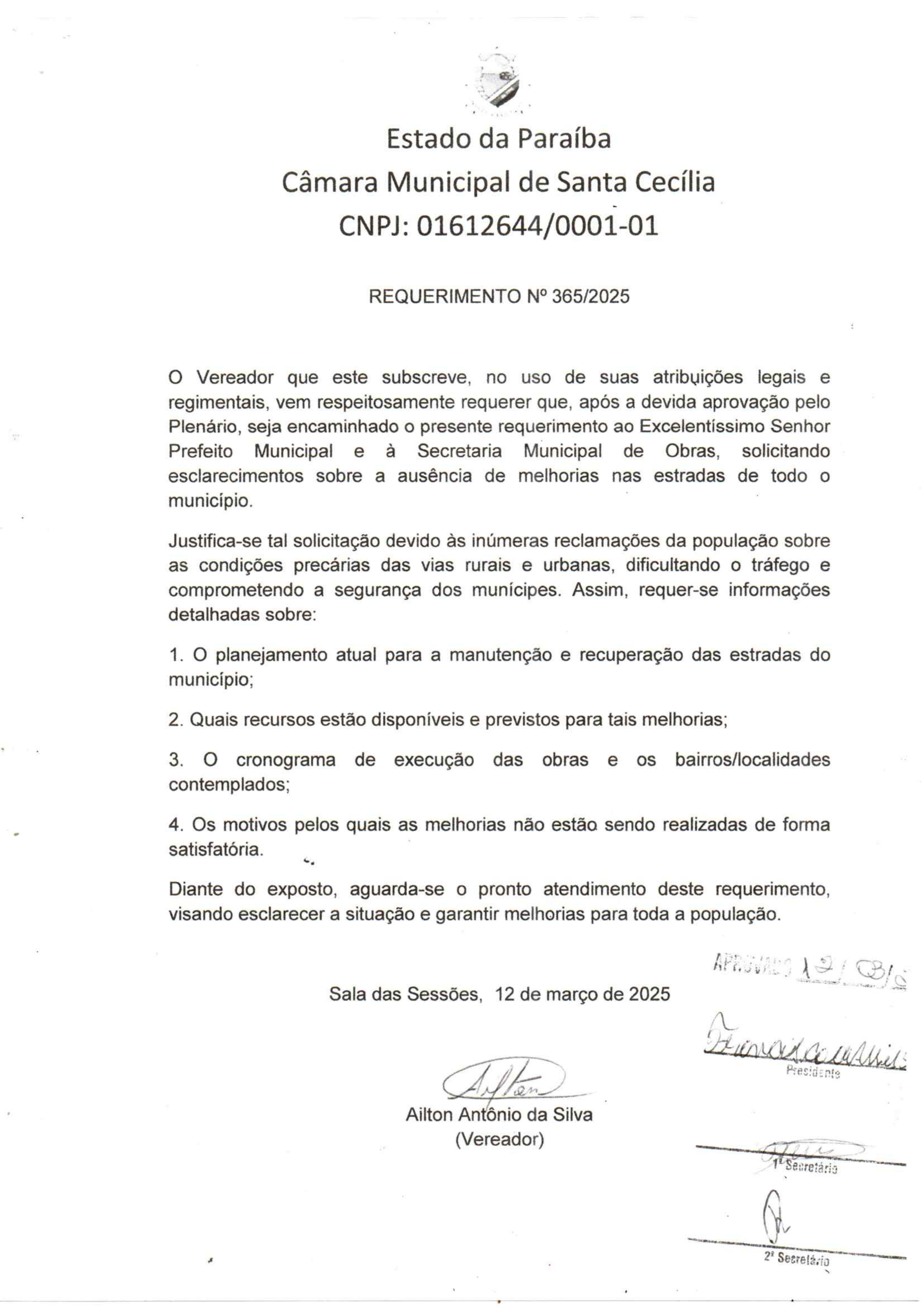 Requerimento nº 365/2025