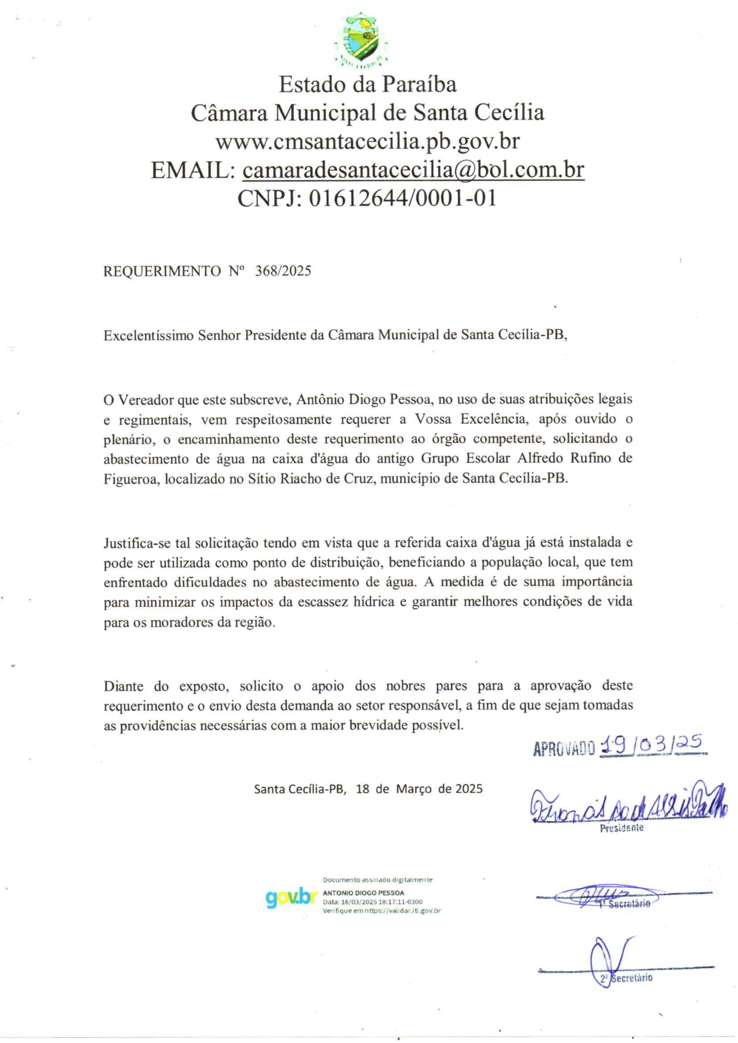Requerimento nº 368/2025
