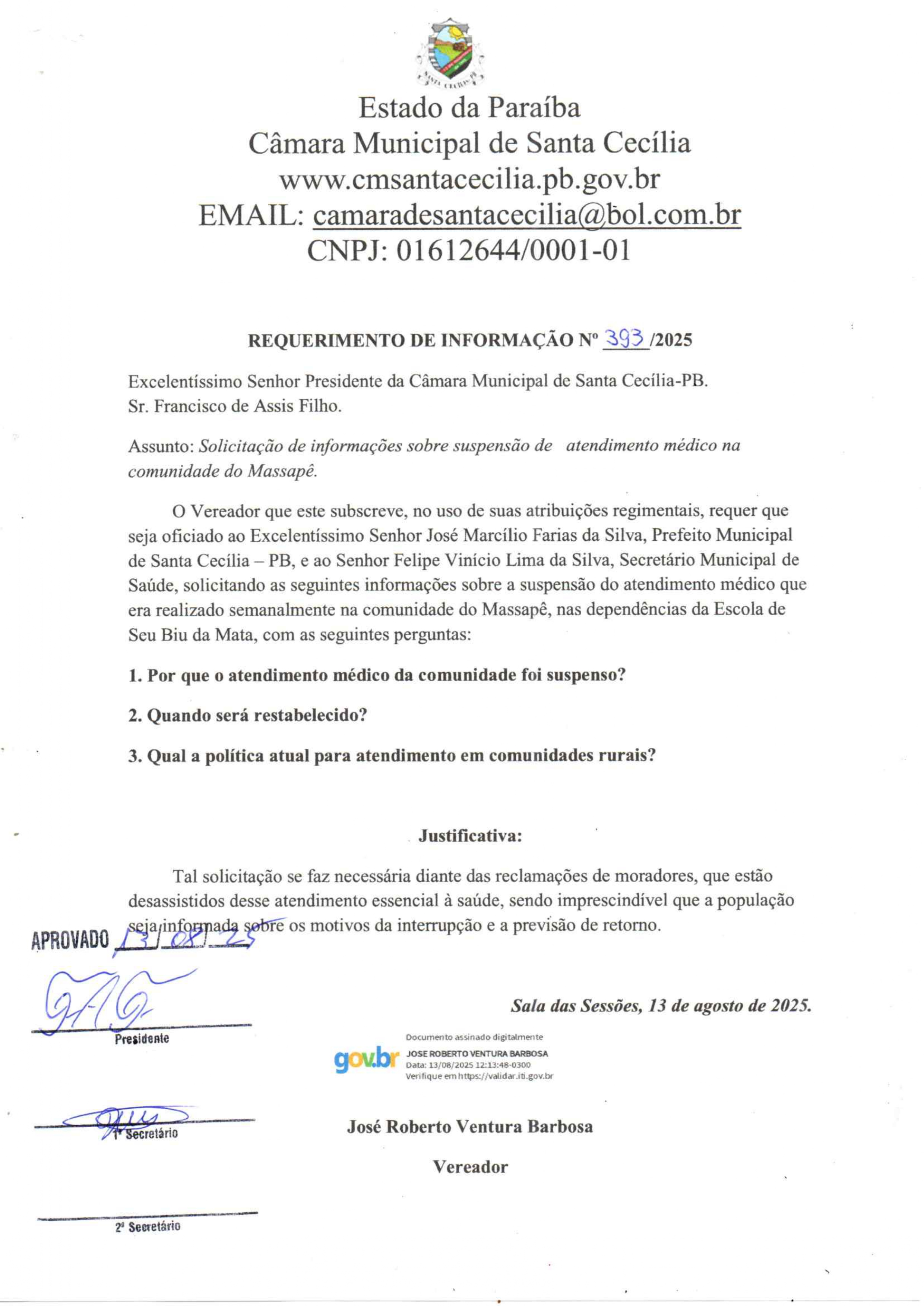 Requerimento nº 393/2025